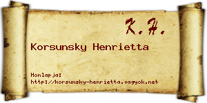 Korsunsky Henrietta névjegykártya