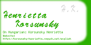 henrietta korsunsky business card